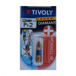 Embout de vissage - Bi-torsion Diamant - PH 2 - Vis Philips 25 mm - TIVOLY