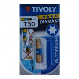 Embout de vissage - Bi-torsion T30 - Vis Torx 25 mm - TIVOLY