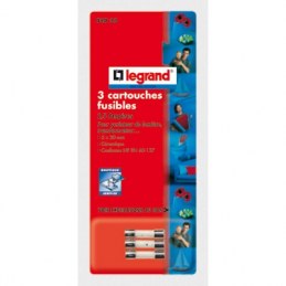 Cartouche fusible cylindrique - 5 x 20 mm - 1.25 A - Lot de 3 - LEGRAND