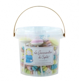 Petit seau de colliers et sucettes Dextrose - 220 Grs - LES GOURMANDISES DE SOPHIE