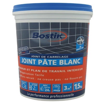 Joint de carrelage - Pâte Blanc - 1.5 Kgs - BOSTIK