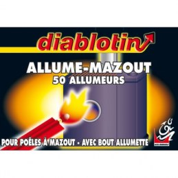 Allume mazout avec bout allumette - 50 pièces - DIABLOTIN