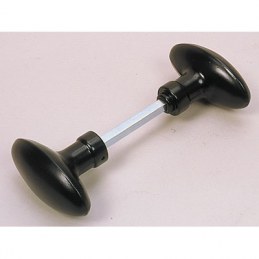 Bouton double ovoïde pour portail - Noir - 7 mm - DUBOIS