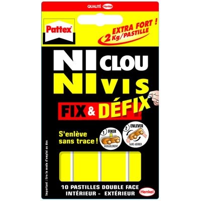 Adhésif double-face Fix&Defix - Pastilles - Ni clou ni vis - PATTEX