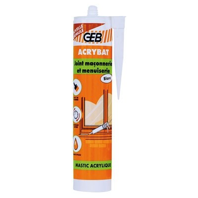 Mastic d'étanchéité Acrybat - Blanc - 310 ml - GEB