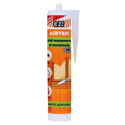 Mastic d'étanchéité Acrybat - Gris - 310 ml - GEB