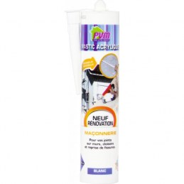 Mastic blanc pour maçonnerie / fissures - 310 ml - PVM