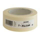 Adhésif de masquage lisse - Lot de 2 - 50 m x 25 mm