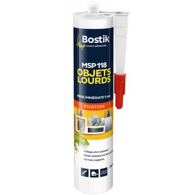 Fixation objets lourds - MS 118 - Blanc - BOSTIK