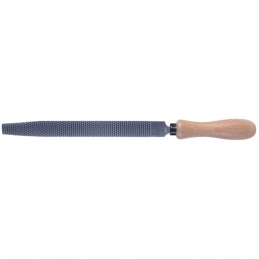 Rape à bois demi-ronde avec manche en bois - Moyenne piqûre - 150 mm - MOB