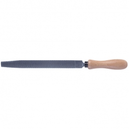 Rape à bois demi-ronde avec manche en bois - Moyenne piqûre - 150 mm - MOB