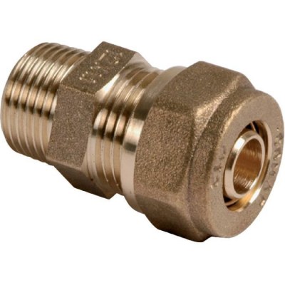 Raccord Droit Mâle PER à compression/Diam 12 mm -12X17 mm