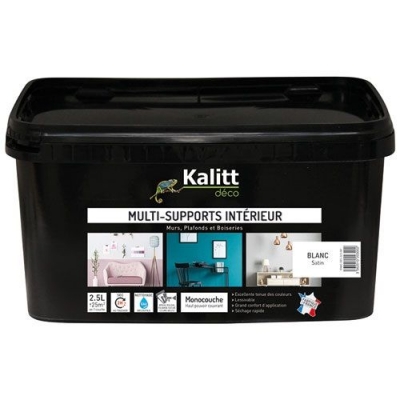 Peinture multi-supports - Intérieur - Satin - Blanc - 2.5 L - KALITT