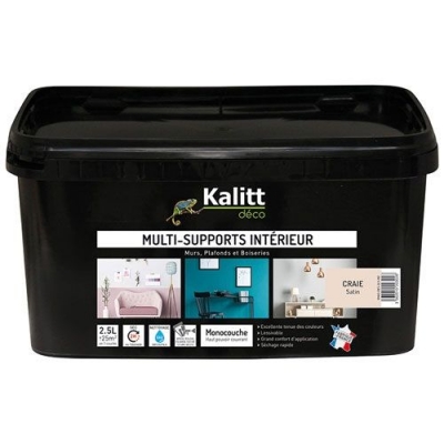 Peinture multi-supports - Intérieur - Satin - Craie - 2.5 L - KALITT
