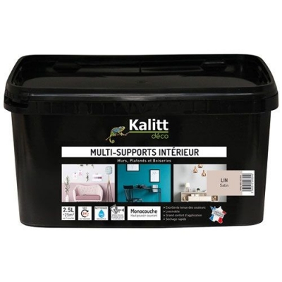 Peinture multi-supports - Intérieur - Satin - Lin - 2.5 L - KALITT