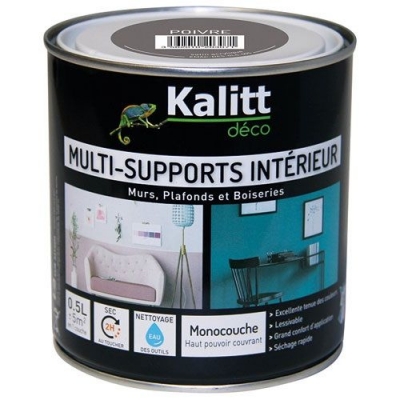 Peinture multi-supports - Intérieur - Satin - Poivre - 0.5 L - KALITT