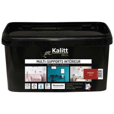 Peinture multi-supports - Intérieur - Satin - Piment - 2.5 L - KALITT