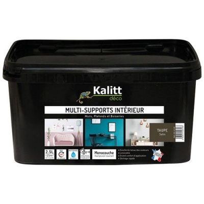 Peinture multi-supports - Intérieur - Satin - Taupe - 2.5 L - KALITT