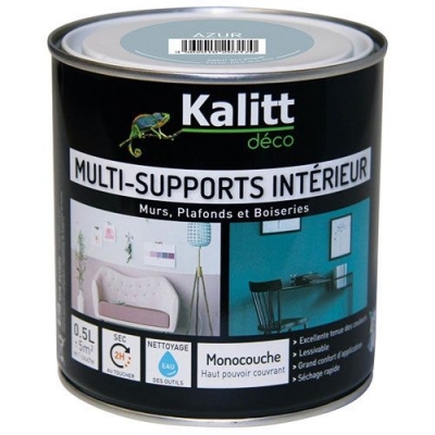 Peinture multi-supports - Intérieur - Satin - Azur - 0.5 L - KALITT