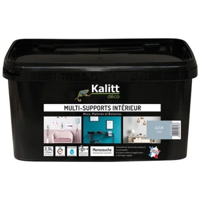 Peinture multi-supports - Intérieur - Satin - Azur - 2.5 L - KALITT