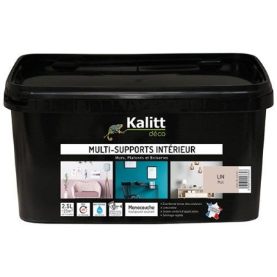 Peinture multi-supports - Intérieur - Mat - Lin - 2.5 L - KALITT