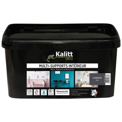 Peinture multi-supports - Intérieur - Mat - Carbone - 2.5 L - KALITT