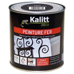Peinture spécial Fer - Gris anthracite - Brillant - 0.5 L - KALITT