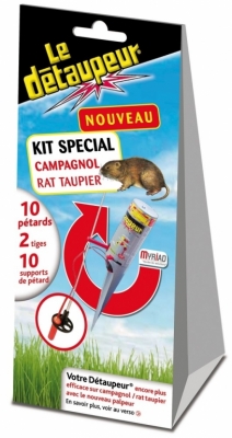 Kit campagnol et rat taupier - Le Détaupeur - 10 pétards - MYRIAD