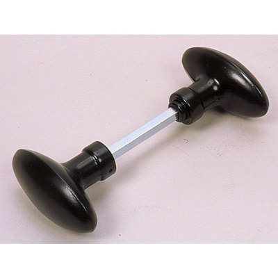 Bouton double ovoïde pour portail - Noir - 6 mm - DUBOIS