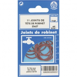 Joint en fibre pour tête de robinet - Ø23 x 27 mm - Lot de 11 - GRIPP