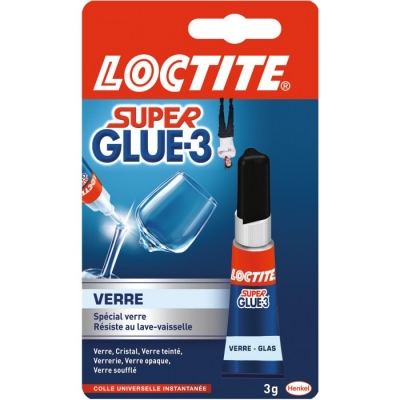 Colle Super Glue-3 - Spécial Verre - 3 g - LOCTITE