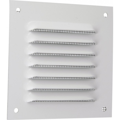 Grille de ventilation avec moustiquaire - métal - Carré - 100 mm - Blanc -DMO