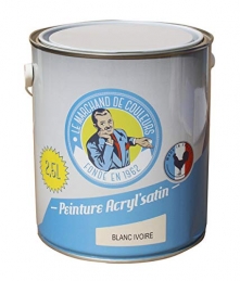 Peinture acrylique - Murs et plafonds - Satin - Blanc Ivoire - 2.5 L - ONIP