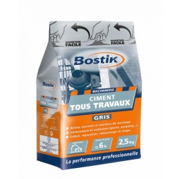 Ciment tous travaux - Gris - 2.5 Kg - BOSTIK