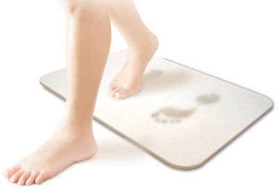 Tapis de bain en Diatomite - 60 x 39 cm - Blanc - ECOGAM