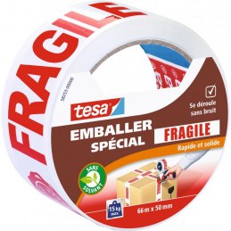 Adhésif emballage "FRAGILE" - 66 m x 50 mm - GPI