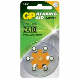 6 piles auditives - Zinc Air - ZA 10-D6 - GP