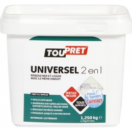 Enduit universel 2 en 1 - Lissage et rebouchage - 1.25 Kg - TOUPRET