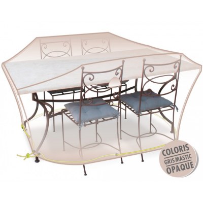 Housse de protection - Table + chaises 4/6 pers - Gris mastic - MOREL