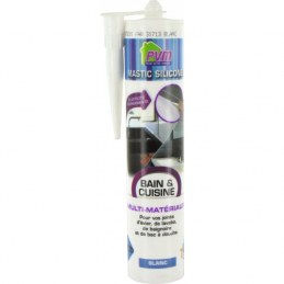 Mastic silicone pour joint sanitaire - 310 ml - Blanc - PVM