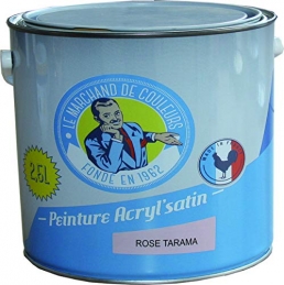 Peinture acrylique - Murs et plafonds - Satin - Rose tarama - 2.5 L - ONIP