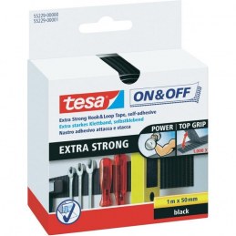 Bande Extra Strong Velcro - Noir - 1 m x 50 mm - TESA