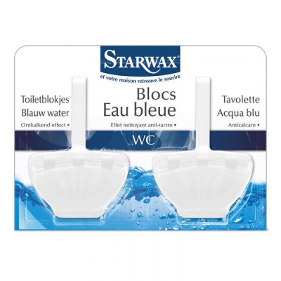 Blocs cuvettes wc eau bleue 2x40gr - STARWAX