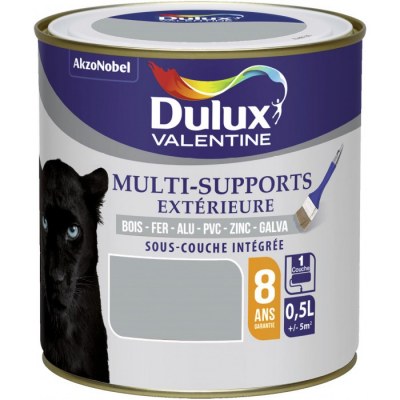 Peinture multi-supports extérieure - Satin - 0.5 L - Gris franc - DULUX VALENTINE