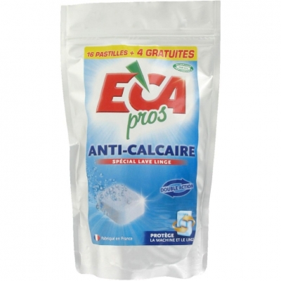 Pastilles anti-calcaire pour lave-linge - 20 pastilles - ECA PROS