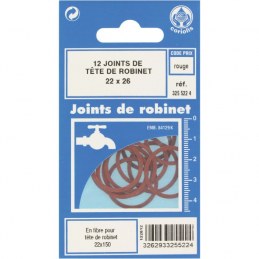 Joint en fibre pour tête de robinet - Ø22 x 26 mm - Lot de 12 - GRIPP