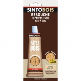 Pâte à bois pour reboucher imperfections et fissures - Teinte Naturel - 80 Grs - SINTO