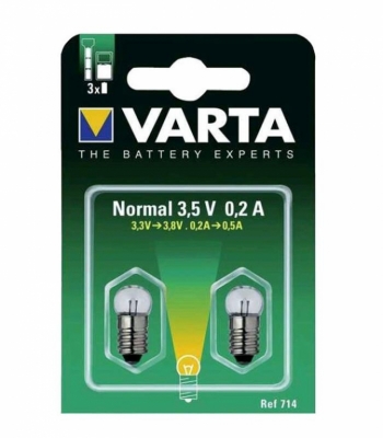 Lot de 2 ampoules pour lampe de poche Argon à vis 714 - 3.5 V - 0.2 A de VARTA