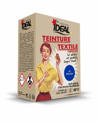 Teinture textile pour machine - Bleu roi - 350 Grs - IDEAL