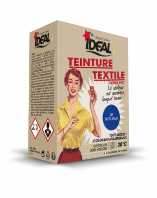 Teinture textile pour machine - Bleu jean - 350 Grs - IDEAL